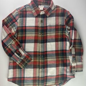 Crewcuts kids by J. Crew Button Down Shirt - Red, Green, and White